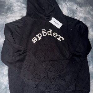 RHINESTONE SP5DER HOODIE SIZE MEDIUM MEN